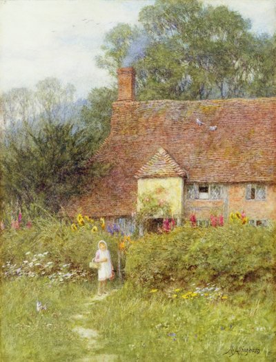 Am Tor des Häuschens von Helen Allingham